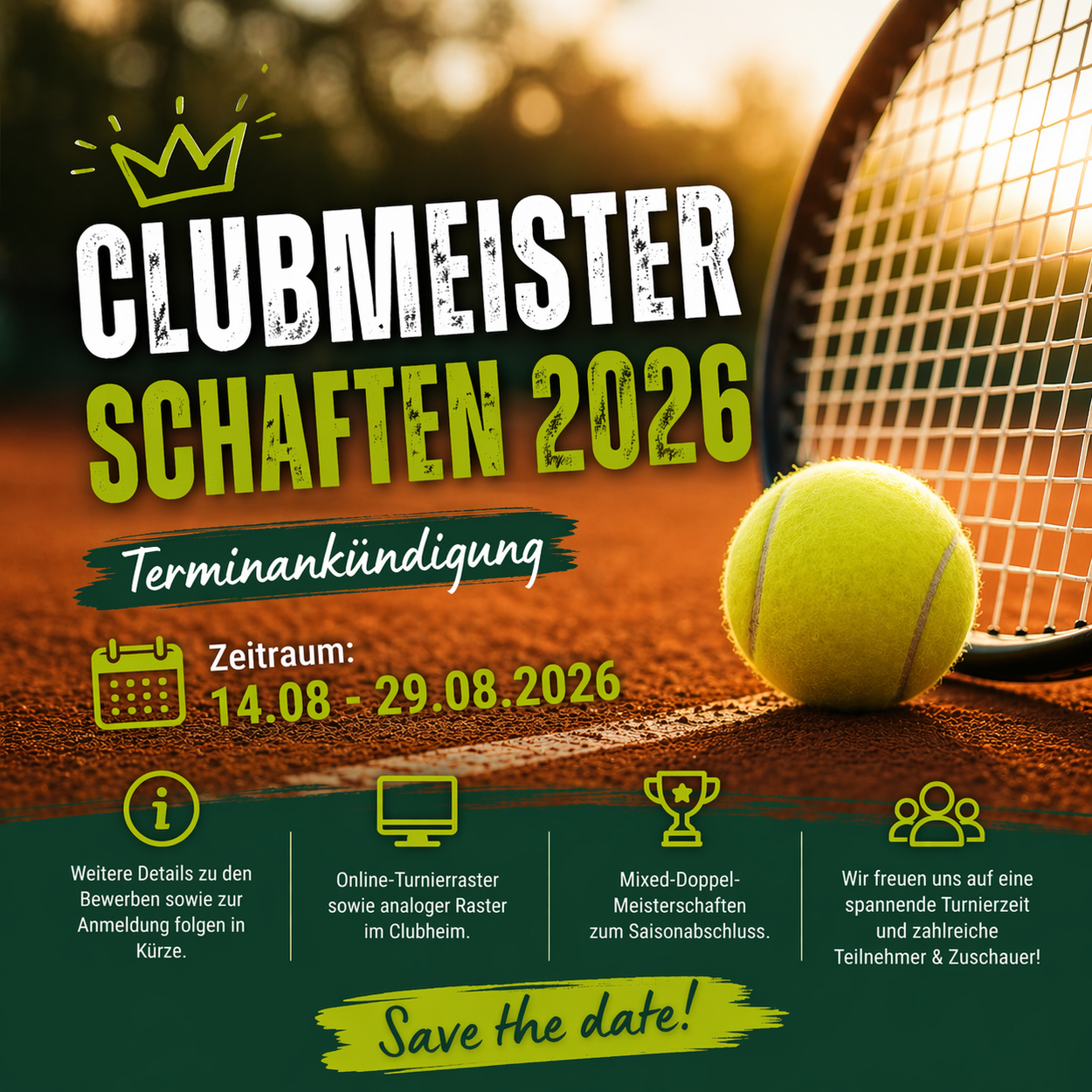 Clubmeisterschaften 2026 - Terminankündigung